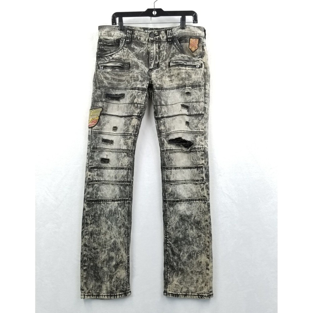 Affliction Jeans Men 33 x 33 Denim‎ Ace Rising Sable Black Premium Gothic Rock